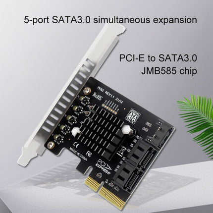 PCI-E To 5 SATA 3.0 Expansion Card(Semi High Baffle)-garmade.com