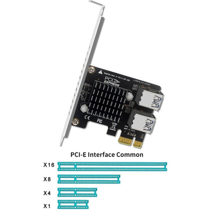 PCIE To PCI-E4 Port USB3.0 Expansion Card Graphics Card Extension(Half High Baffle)-garmade.com