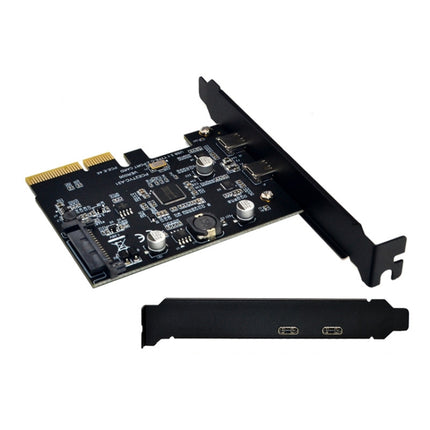 PCI-E 4X To USB3.1 Dual USB-C/Type-C Port 10Gbps Expansion Card With ASMedia ASM3142 Chip-garmade.com