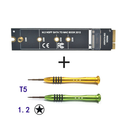 M.2 NGFF SATA To MAC SSD Adapter Riser Card For MacBook Air 2012 A1465 A1466 With Screwdriver-garmade.com