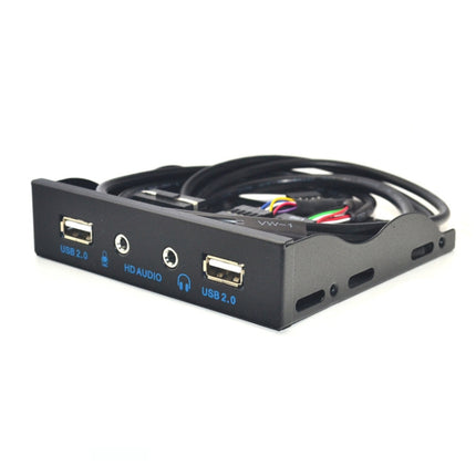 3.5-Inch 2 USB 2.0+HD AUDIO Port Desktop PC Case Floppy Drive Front Panel(Black)-garmade.com
