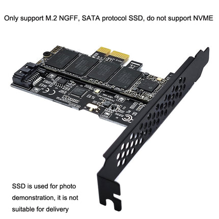 PCI-E to SATA3.0+M2 NGFF Expansion Card 6G Hard Disk Transfer Card(Black)-garmade.com