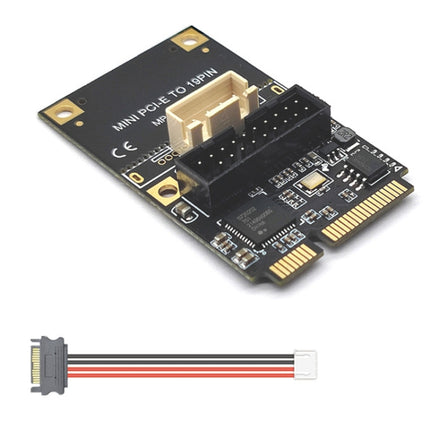 Mini PCI-E To USB3.2 GEN1 Front 19Pin 2 Ports Transfer Card Supports Half High S 4PIN Electric Point-garmade.com
