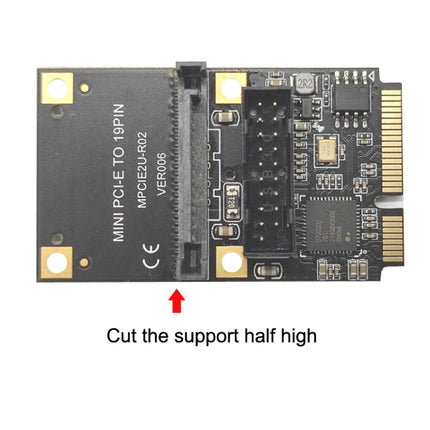 Mini PCI-E To USB3.2 GEN1 Front 19Pin 2 Ports Transfer Card Supports Half High S 4PIN Electric Point-garmade.com
