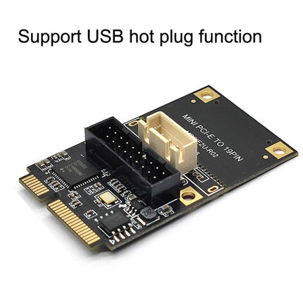 Mini PCI-E To USB3.2 GEN1 Front 19Pin 2 Ports Transfer Card Supports Half High SATA-garmade.com