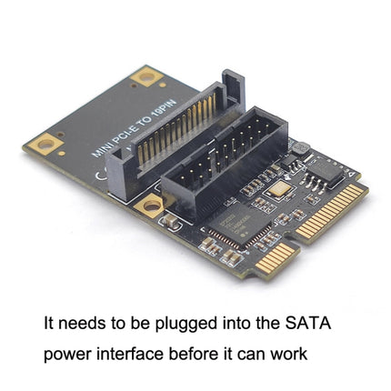 Mini PCI-E To USB3.2 GEN1 Front 19Pin 2 Ports Transfer Card Supports Half High SATA-garmade.com