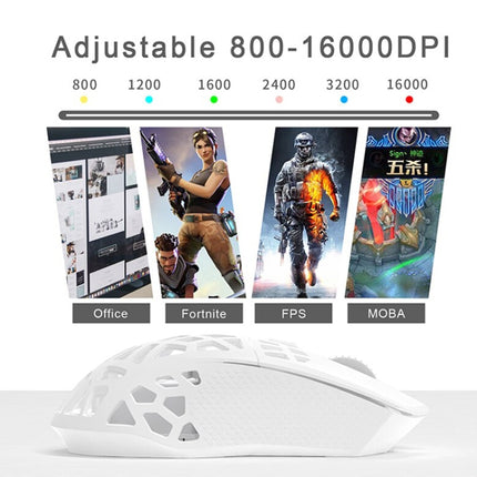 Ajazz i339Pro 7 Keys 16000DPI Wireless/Wired Dual Mode Gaming Macro Driver Mouse(White)-garmade.com