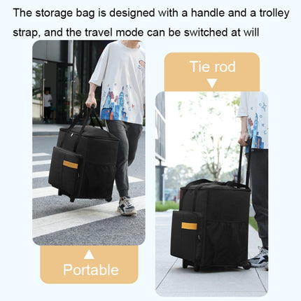 BUBM Computer Host Detachable Trolley Shockproof Waterproof Storage Bag With Wheels, Size: 27 inch(Black)-garmade.com