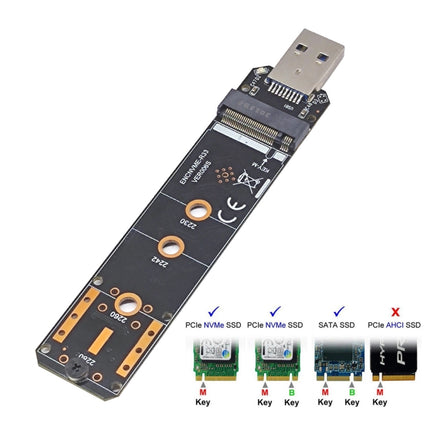USB3.1 10Gbps GEN2 To NVME SATA Dual Protocol M.2 SSD Riser Card-garmade.com