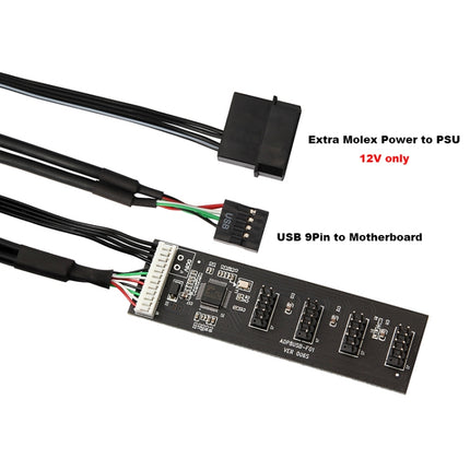 USB 2.0 9pin To 4 9pin Hub Internal Motherboard Header With 4pin Powered-garmade.com