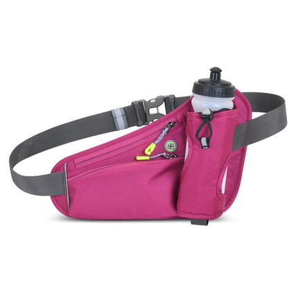 Outdoor Sports Mountaineering Water Bottle Waist Bag(Rose Red)-garmade.com