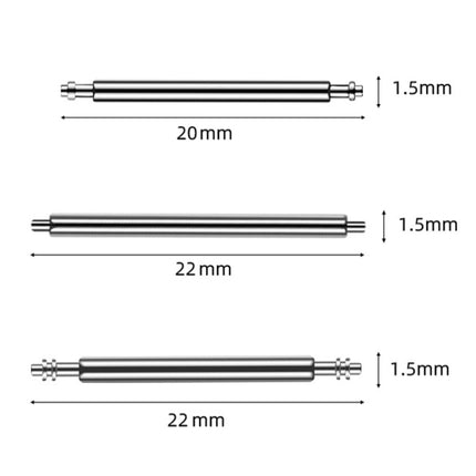 100pcs/set 304 Stainless Steel Strap Connecting Rod Strap All Steel Switch Lugs, Style: Double Drag (1.5x22mm)-garmade.com