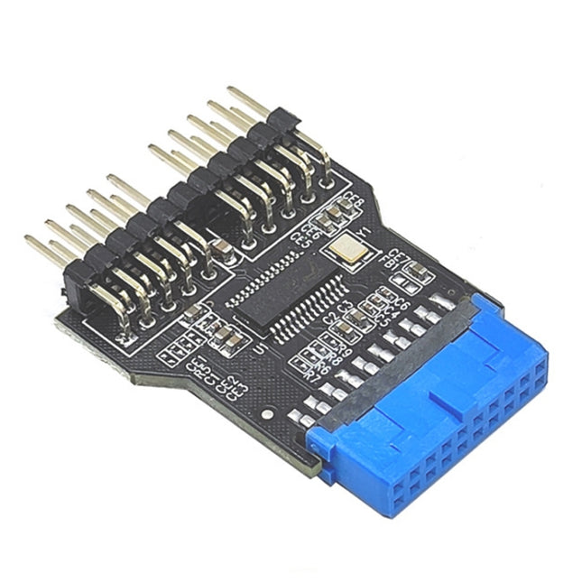 USB3.0 19Pin to Dual 9Pin Connectors Header Female 1 to 2 Male Board 9-Pin USB 2.0 HUB-garmade.com