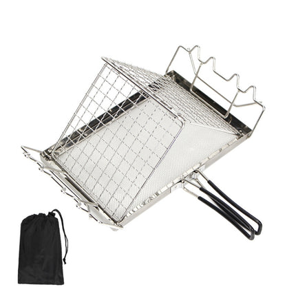COOLCAMP Outdoor Camping Stainless Steel Bread Rack Foldable Portable BBQ Mesh Rack-garmade.com