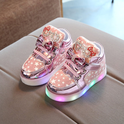 Breathable Flashing LIight Luminous Casual Boys & Girls Shoes, Size: 21(Pink)-garmade.com