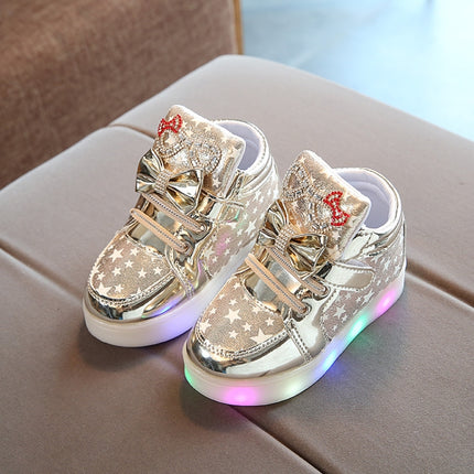 Breathable Flashing LIight Luminous Casual Boys & Girls Shoes, Size: 22(Gold)-garmade.com