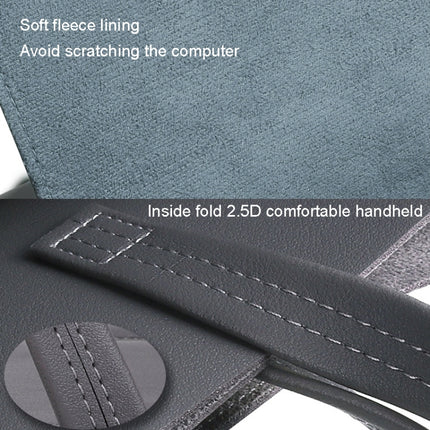 15.4/16 inch Elastic Button Laptop Waterproof PU Handbag(Rose Pink)-garmade.com