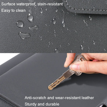 15.4/16 inch Elastic Button Laptop Waterproof PU Handbag(Black)-garmade.com