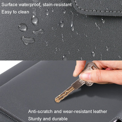 13.3/14 inch Elastic Button Laptop Waterproof PU Handbag(Khaki)-garmade.com