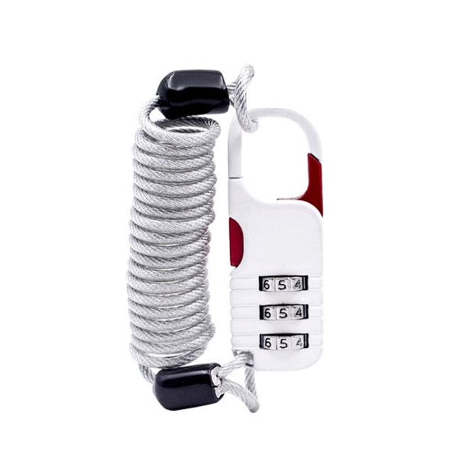 Helmet Anti Theft Password Lock Motorcycle Car Basket Soft Lock(White)-garmade.com