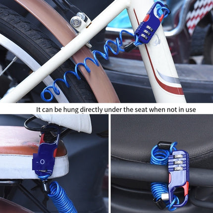 Helmet Anti Theft Password Lock Motorcycle Car Basket Soft Lock(Blue)-garmade.com