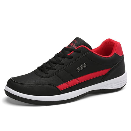 Leather Men Casual Shoes Breathable Leisure Male Sneakers All-match Men Shoes, Size: 38(Black)-garmade.com