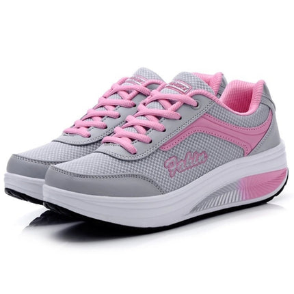 Spring and Autumn Thick Bottom Sports Womens Shoes Rocking Shoes Muffin Shoes, Size: 42(Gray Blue)-garmade.com
