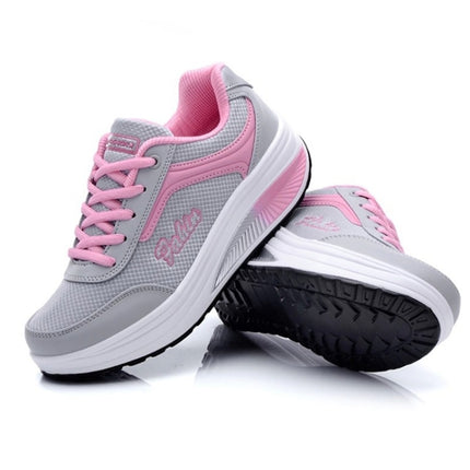Spring and Autumn Thick Bottom Sports Womens Shoes Rocking Shoes Muffin Shoes, Size: 42(Gray Blue)-garmade.com