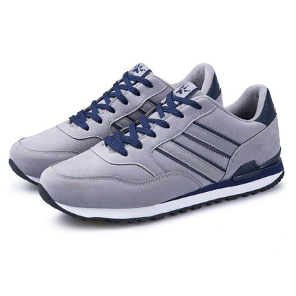 Mens Outdoor Casual Sport Shoes Lightweight Comfortable Leather Walking Running Sneakers, Size: 42(Gray)-garmade.com