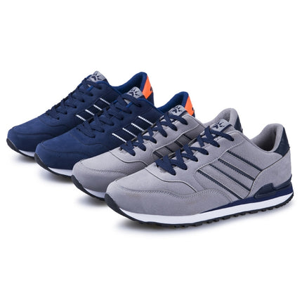Mens Outdoor Casual Sport Shoes Lightweight Comfortable Leather Walking Running Sneakers, Size: 42(Blue)-garmade.com