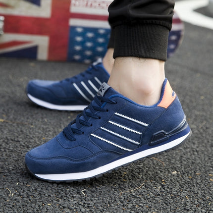 Mens Outdoor Casual Sport Shoes Lightweight Comfortable Leather Walking Running Sneakers, Size: 42(Blue)-garmade.com