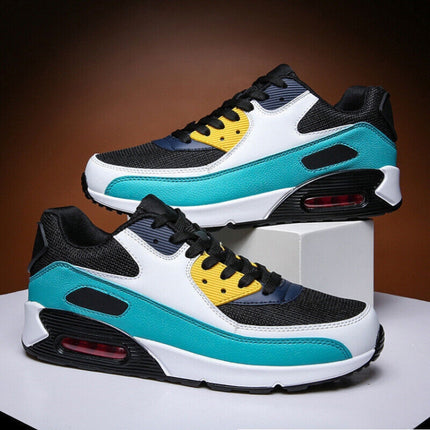 Men Sports Shoes Spring Couple Air Cushion Sneakers Casual Shoes, Size: 38(Dark Green Yellow)-garmade.com