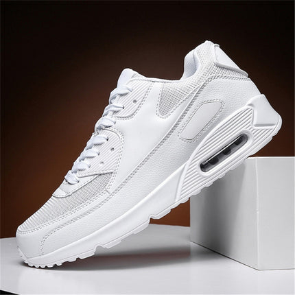 Men Sports Shoes Spring Couple Air Cushion Sneakers Casual Shoes, Size: 46(White Gray Yellow)-garmade.com