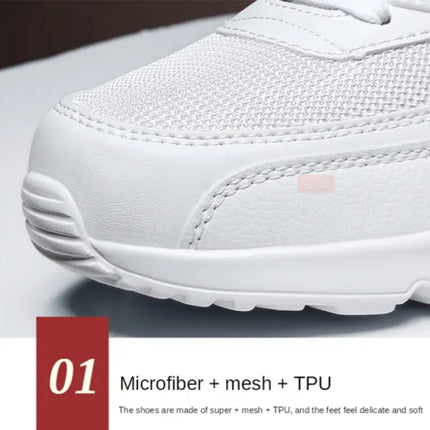 Men Sports Shoes Spring Couple Air Cushion Sneakers Casual Shoes, Size: 45(White Gray Yellow)-garmade.com