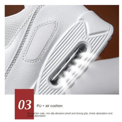 Men Sports Shoes Spring Couple Air Cushion Sneakers Casual Shoes, Size: 36(White Gray Yellow)-garmade.com
