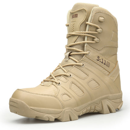 Mens Hiking Boots Comfortable Outdoor Sports Shoes Safety Work Shoes, Size: 42(Sand Color)-garmade.com