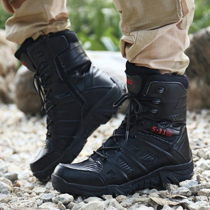Mens Hiking Boots Comfortable Outdoor Sports Shoes Safety Work Shoes, Size: 42(Black)-garmade.com