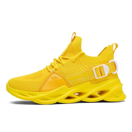 Men Light Breathable Casual Shoes Comfortable Mesh Sneakers Running Shoes, Size: 44(Yellow)-garmade.com