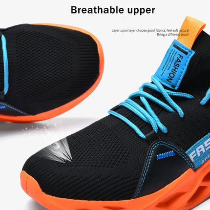 Men Light Breathable Casual Shoes Comfortable Mesh Sneakers Running Shoes, Size: 46(Black Orange)-garmade.com