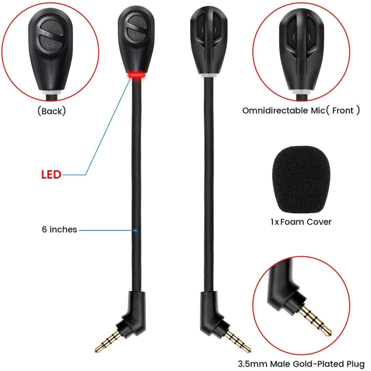 For Kingston / Flight S / Sky Arrow S Gaming Headset Noise Canceling Microphone Headset with Light Microphone(Black)-garmade.com