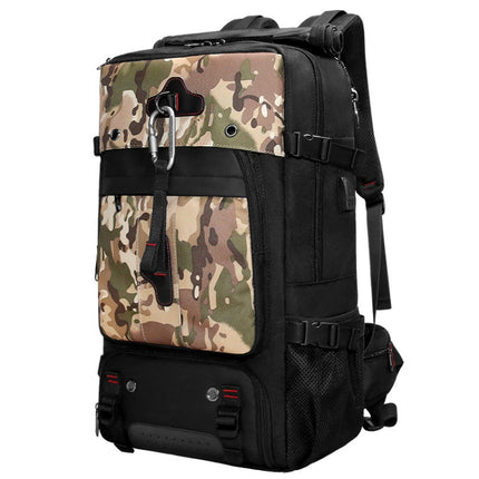 Multifunctional Large-capacity Waterproof Outdoor Mountaineering Backpack with USB Port(Full-Camouflage)-garmade.com