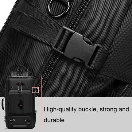 Multifunctional Large-capacity Waterproof Outdoor Mountaineering Backpack with USB Port(Black)-garmade.com