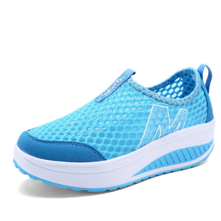 Women Swing Casual Sneakers Comfortable Sport Height Increasing Shoes, Size: 34(Blue)-garmade.com
