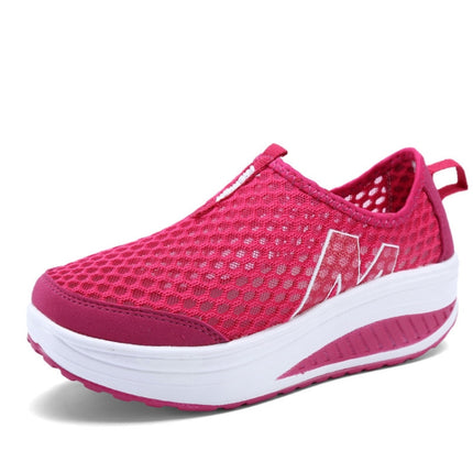 Women Swing Casual Sneakers Comfortable Sport Height Increasing Shoes, Size: 36(Red)-garmade.com