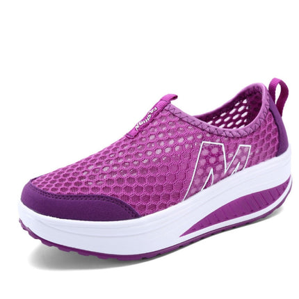 Women Swing Casual Sneakers Comfortable Sport Height Increasing Shoes, Size: 36(Purple)-garmade.com