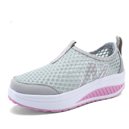 Women Swing Casual Sneakers Comfortable Sport Height Increasing Shoes, Size: 37(Gray)-garmade.com