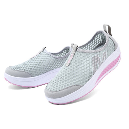 Women Swing Casual Sneakers Comfortable Sport Height Increasing Shoes, Size: 36(Gray)-garmade.com