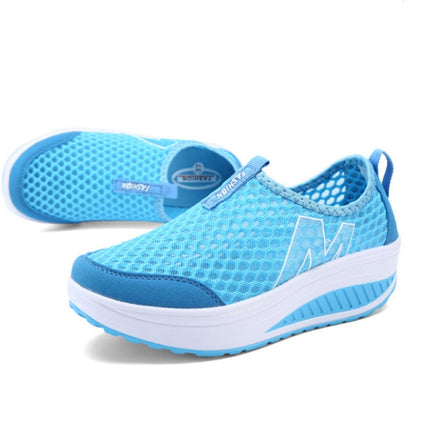 Women Swing Casual Sneakers Comfortable Sport Height Increasing Shoes, Size: 40(Blue)-garmade.com