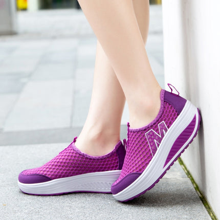 Women Swing Casual Sneakers Comfortable Sport Height Increasing Shoes, Size: 39(Red)-garmade.com