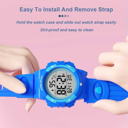 Changing Case Electronic Watch Mini Cartoon Alarm Clock Waterproof Watch(Girl)-garmade.com